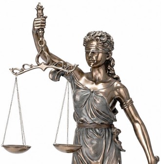 RETFÆRDIGHEDS GUDINDE. Justitia figur bronze til kontor dekoration