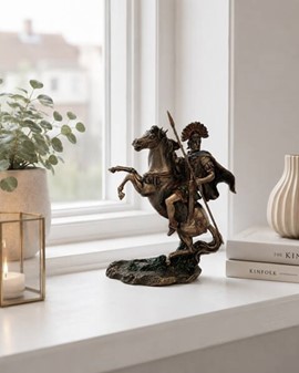 GAVE HAM. Imporedende bronze skulptur af Romerske centurion på hest