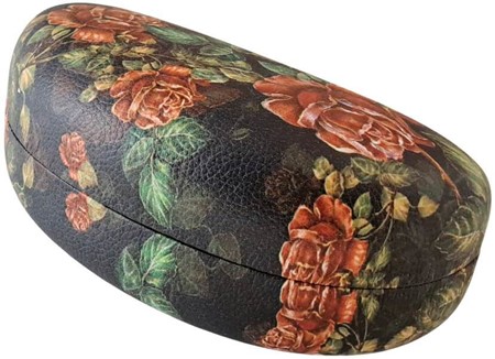 BRILLEETUI. Hårdt "Floral Story" etui med elegant rosemotiv