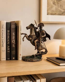 GAVE HAM. Imporedende bronze skulptur af Romerske centurion på hest