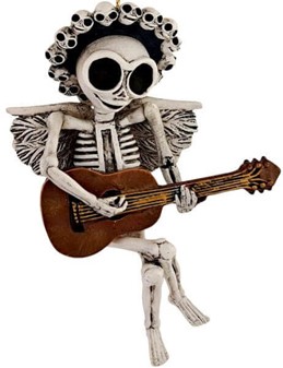 Udødelig Rock! Hængende figur af en guitarists skelet. Unik Dekoration
