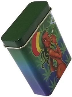 ETUI TIL HJEMMERULLET CIGARETTER. 4 stk. metal etui til cigaretpakke