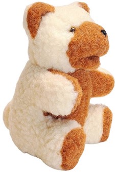 BILLIGE MASKOTTER. Lille hvid-brun bamse. Smuk gave af uld. Kun 199 kr