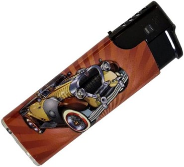 LIGHTER MED BILLEDE. Engangslightere med billeder af retro biler 5 stk