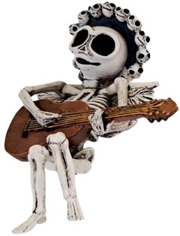 Udødelig Rock! Hængende figur af en guitarists skelet. Unik Dekoration