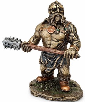 Viking figur med Humor: Kriger med Kølle og med et truende blik!