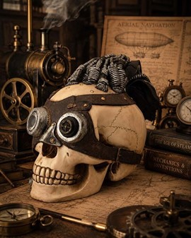 Steampunk kranie figur. Unik dekoration og smuk gave til ham