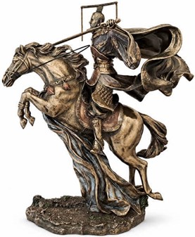KINESISK KRIGER. Imponerende, meget dekorativ figur af Veronese