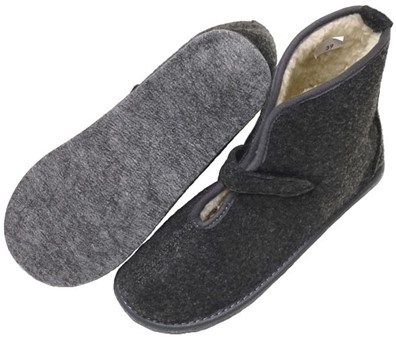 HJEMMESKO VELCRO. Billigste filthjemmesko med uldfor til kvinder