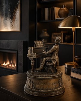 Eksklusiv Chopin Spilledåse Figur. En Tidløs Gave til Musikelskeren