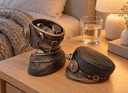 DEKORATION TIL STUEN. Impossant figur af Pestlægen i Steampunk stil