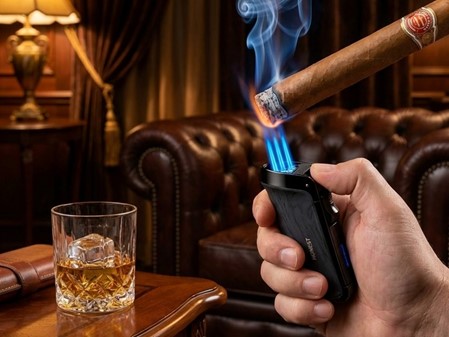 Turbolighter med 3 Jet-flammer. Robust stormlighter til cigarer