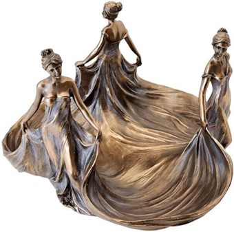MORSDAG GAVE. Unik art nouveau skål med tre Lady til bolig dekoration