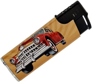 LIGHTER MED BILLEDE. Engangslightere med billeder af retro biler 5 stk