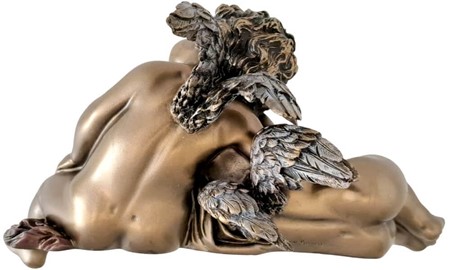 JULEGAVE IDEER TIL HENDE. Smuk bronzefigur af sovende to engle