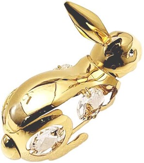DYREFIGURER TIL PYNT. Flot forgyldt kanin med Swarovski krystaller