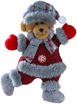 Juletræsophæng. Julemand, bamse og rensdyr i julekostumer. H: 17 cm