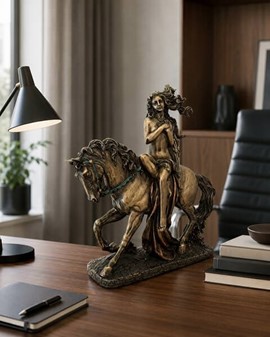 Lady Godiva til hest. Eksklusiv figur - symbol på mod og skønhed