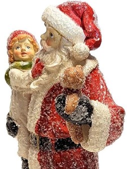 BILLIGE JULEGAVER. Pynt til jul - smuk figur af julemanden med en baby
