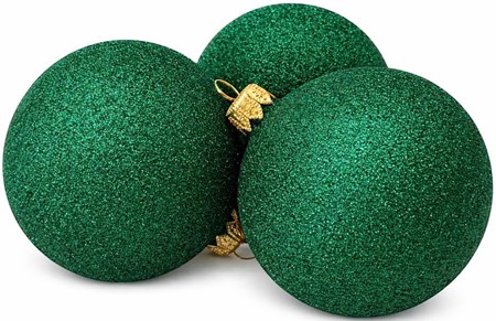 Ekstremt grønne, skinnende med glitter glas julekugler, Ø 8 cm 6 stk