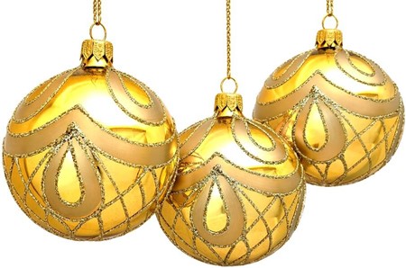 Unik julepynt. Polske håndlavet guld blank julekugler med dekoration