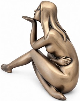 Lille figur, stor følelse. Bronzeinspiration af siddende nøgen pige