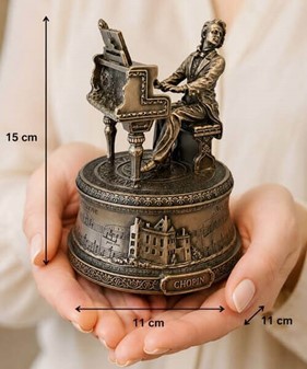 Eksklusiv Chopin Spilledåse Figur. En Tidløs Gave til Musikelskeren