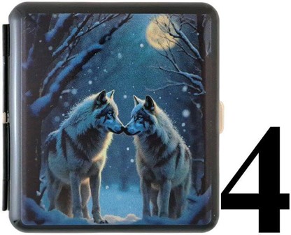 Den Perfekte Gave til Jægeren. Smuk cigaret etui metal med ulve motiv