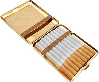 Forgyldt Cigaretetui med Rose. Unikke Valentinsdag Gave til Hende