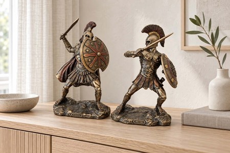 GRÆSKE HELTE. Bronze figur af Hektor den tapreste af trojanske krigere