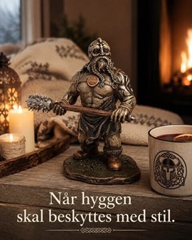 Viking figur med Humor: Kriger med Kølle og med et truende blik!