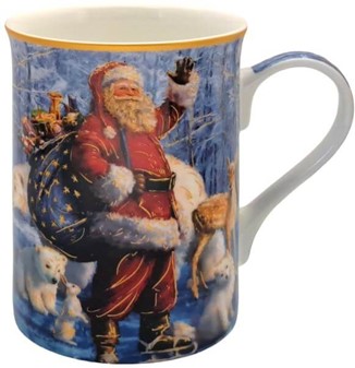 JULEKRUS. 4 Porcelæn Krus med Julemanden til Din Jul