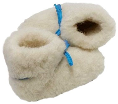 BABY ULD HJEMMESKO BILLIG. Varme hvide rulamssutsko baby. Kun 89 kr