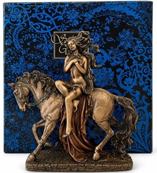 Lady Godiva til hest. Eksklusiv figur - symbol på mod og skønhed