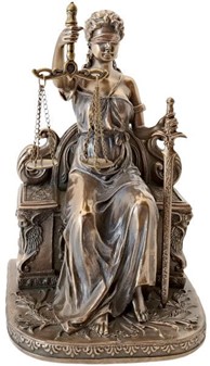 Themis figur. Retfærdigheds gudinde, skabt til advokater med stil