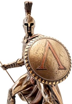 Leonidas Figur. Imponerende Spartanske Konge i Bronze