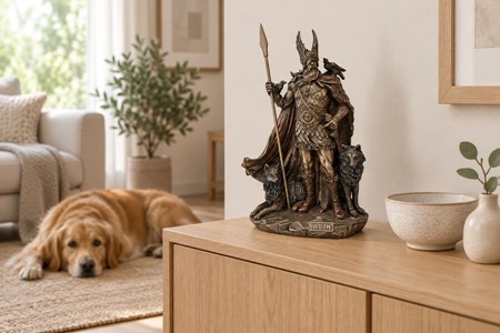 Odin skulptur. En mytologisk figur til hjem og kontor dekoration