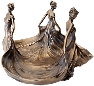 MORSDAG GAVE. Unik art nouveau skål med tre Lady til bolig dekoration