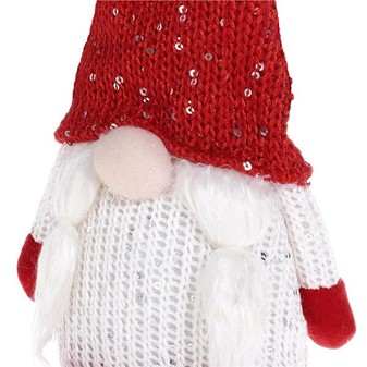 Nissedame med hvide fletninger, en sjov adventsdekoration H 28 cm