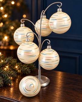 Eksklusive Julekugler Glas: Moderne Design og Håndværk. Ø 8 cm, 6 stk