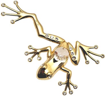 GAVER TIL MOR. Frø belagt med 24 karat guld med Swarovski krystaller