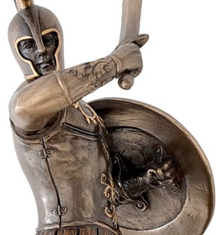 GRÆSKE HELTE. Bronze figur af Hektor den tapreste af trojanske krigere