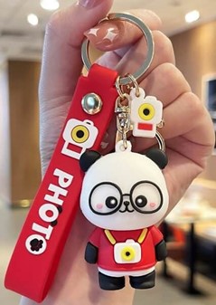 Julenøglering med Panda Motiv. Perfekt Tilbehør til Vintersæsonen