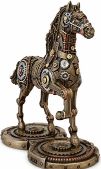Enestående Steampunk Hest: Unik Bronze Kunst – Drømmenes Mekanik!