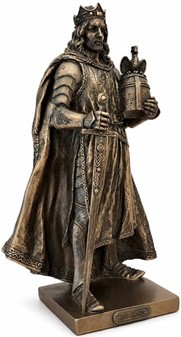 GAVER TIL MÆND. Flot dekorativ bronze figur af Kong Arthur