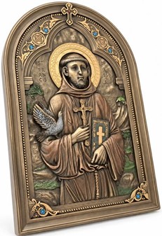 Sankt Frans af Assisi ikon. Unik Indretning og Tidløs Inspiration
