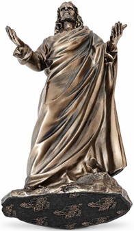 JESUS FIGUR. Katolske, religiøs julegaveide i form Kristus bronzefigur