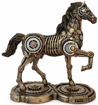 Enestående Steampunk Hest: Unik Bronze Kunst – Drømmenes Mekanik!