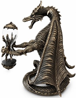 TIMEGLAS. Unik Veronese skulptur af dragen med timeglas i hænderne