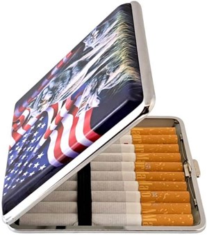 Cigaretetui Metal 20 Stk. Ulve og Flag – Standard Cigaretter